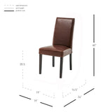 Hartford Bicast Leather Dining Chair Set of 2 - Chic Mid-Century Modern Design for Your Home