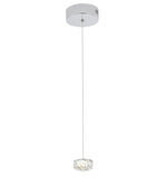 Bethel Chrome LED Pendant in Stainless Steel & Crystal