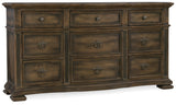 Hill Country Traditional-Formal Williamson Nine-Drawer Dresser In Hardwood And Poplar Solids With White Oak And Walnut Veneers With Cedar And Resin
