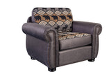 Porter Designs Hunter Wildlife Pattern Reversible to Leather-Look Transitional Chair Gray 01-33C-03-8022