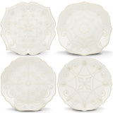 French Perle White™ 4-Piece Assorted Dessert Plate Set