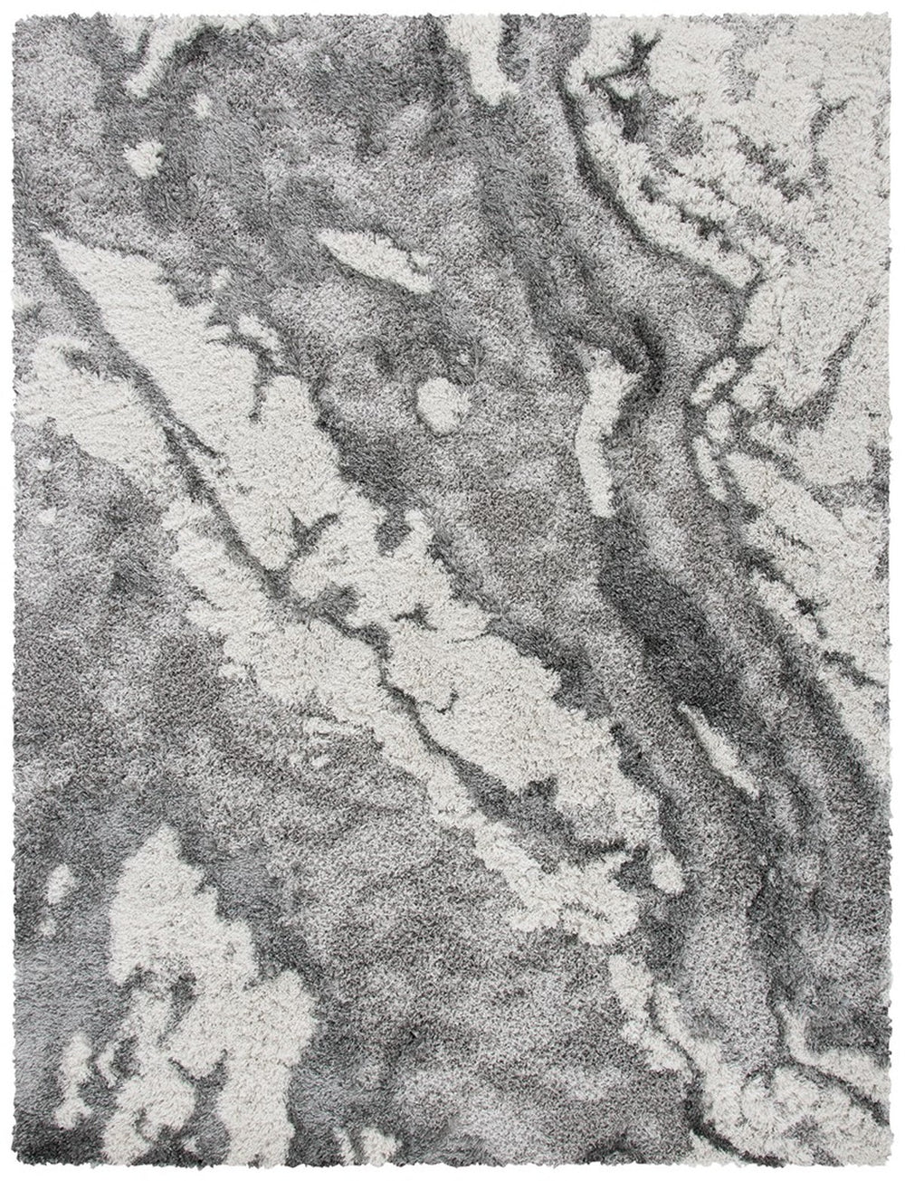 Horizon Shag 800 Horizon Shag 890 Shag & Flokati Power Loomed Polypropylene Pile Rug Grey / Ivory