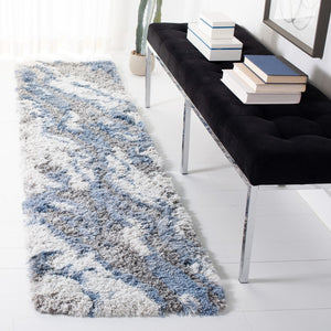 Horizon Shag 800 Horizon Shag 890 Shag & Flokati Power Loomed Polypropylene Pile Rug Grey / Blue