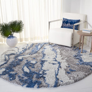 Horizon Shag 800 Horizon Shag 890 Shag & Flokati Power Loomed Polypropylene Pile Rug Grey / Blue