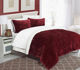 Josepha Burgundy King 3pc Comforter Set