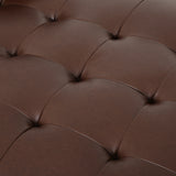 Noble House Malinta Contemporary Tufted Upholstered Chaise Lounge, Dark Brown and Espresso