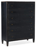 Hooker Furniture CiaoBella Casual Ciao Bella Six-Drawer Chest- Black in Poplar and Hardwood Solids with Maple Veneer, Cedar and Felt Panel 5805-90010-99