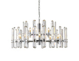 Bethel Chrome Chandelier in Metal & Crystal