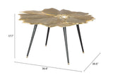 Zuo Modern Gingko Aluminum Modern Commercial Grade Coffee Table Antique Brass, Black, Gold Aluminum