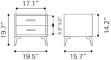 Zuo Modern Halle 100% Polyester, MDF, Plywood, Steel Modern Side Table Gray 100% Polyester, MDF, Plywood, Steel