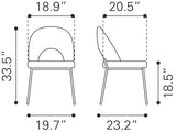 Zuo Modern Torrey 100% Polyester, Plywood, Steel Modern Commercial Grade Dining Chair Set - Set of 2 Multicolor, Gray, Black 100% Polyester, Plywood, Steel