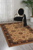Nourison Living Treasures LI04 Persian Machine Made Loomed Indoor only Area Rug Ivory/Black 5'10" x ROUND 99446673886