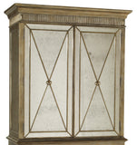 Sanctuary Traditional/Formal Armoire Top Visage in , Cedar, Silver Leaf and Mirror