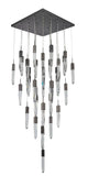 Bethel Matte Black Chandelier in Metal & Crystal