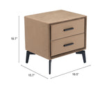 Zuo Modern Montana 100% Polyester, MDF, Plywood, Steel Modern Side Table Brown 100% Polyester, MDF, Plywood, Steel