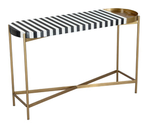 Zuo Modern Saber MDF, Iron Modern Commercial Grade Console Table Multicolor, Brass MDF, Iron