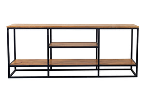 Porter Designs Delancy Solid Mango Wood Industrial TV Stand Brown 06-116-10-3057