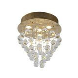 Bethel Gold Semi Flush Mount in Iron & Crystal