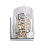 Bethel Chrome Wall Sconce in Metal & Crystal