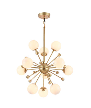 Bethel Gold Chandelier in Steel & Glass