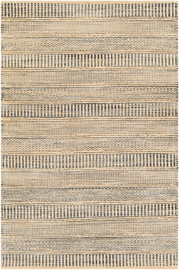 Aria IAA-1000 Cottage Jute, Rayon Rug IAA1000-58 Denim, Navy, Cream 70% Jute, 30% Rayon 5' x 8'