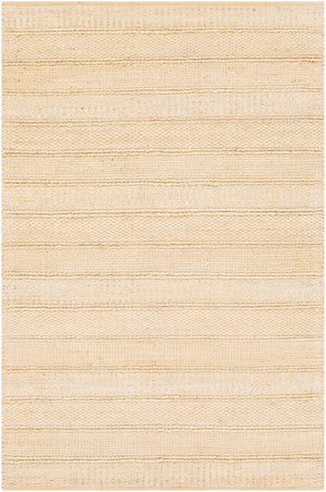 Aria IAA-1001 Cottage Jute, Rayon Rug IAA1001-58 White, Cream 70% Jute, 30% Rayon 5' x 8'