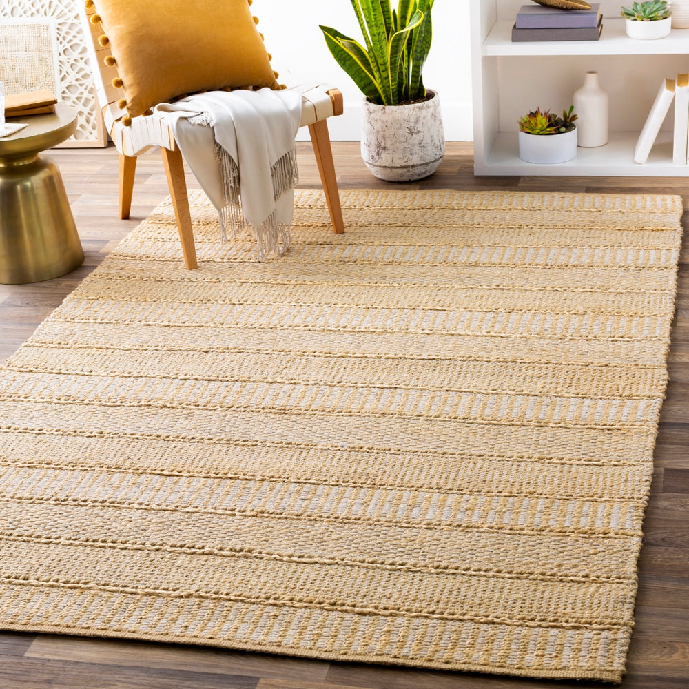 Aria IAA-1001 Cottage Jute, Rayon Rug IAA1001-58 White, Cream 70% Jute, 30% Rayon 5' x 8'