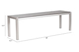 Zuo Modern Metropolitan Aluminum, Polyethylene Modern Commercial Grade Double Bench Gray, Silver Aluminum, Polyethylene