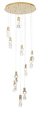 Bethel Brushed Gold Chandelier in Stainless Steel & Crystal