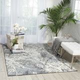 Nourison Maxell MAE11 Modern Machine Made Power-loomed Indoor only Area Rug Grey 9'3" x 12'9" 99446362353