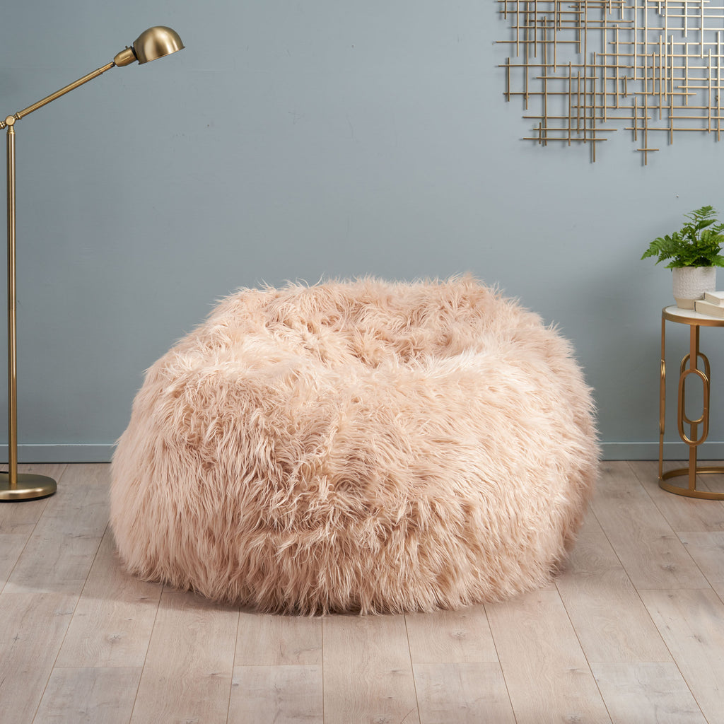 5 Ft Long Faux Fur Beanbag – English Elm