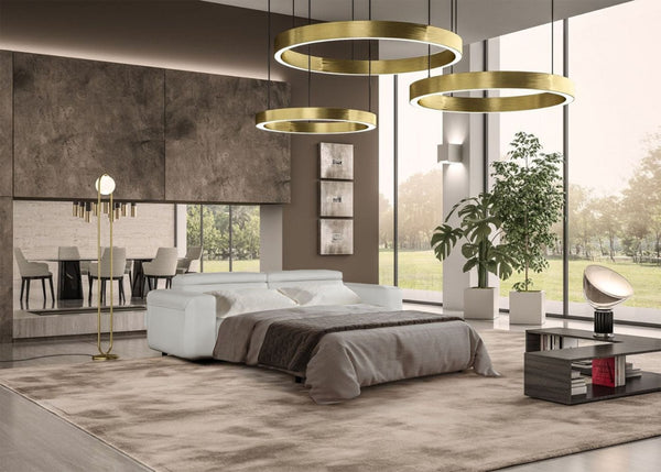 VIG Furniture Coronelli Collezioni Icon - Modern Italian Grey Leather Sofa Bed VGCCICON-GREY-9