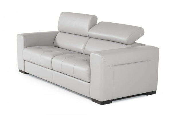 VIG Furniture Coronelli Collezioni Icon - Modern Italian Grey Leather Sofa Bed VGCCICON-GREY-9