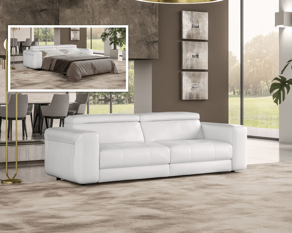 VIG Furniture Coronelli Collezioni Icon - Modern Italian White Leather Sofa Bed VGCCICON-WHT-SB