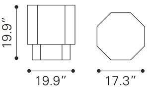 Zuo Modern Mike Iron Modern Commercial Grade Side Table Multicolor Iron