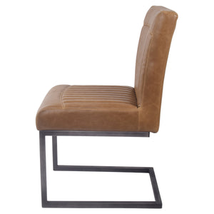 Ronan Leatherette Dining Chair Set of 2 - Modern Industrial Design with Chic Tufting and Durability