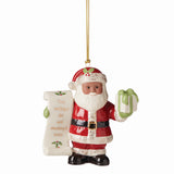 Santa With List Ornament - Set of 4