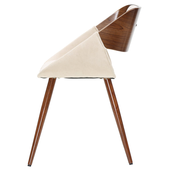 Cyprus Dining Chair - Chic Mid-Century Design with Comfortable Cushions and Stylish Bent Wood Frame
