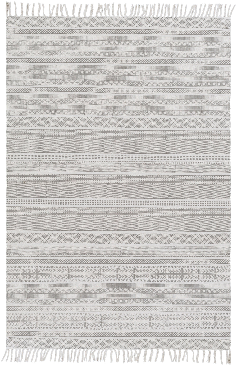 Idina IDI-8801 Global Cotton Rug IDI8801-912 Taupe, Ivory 100% Cotton 9' x 12'