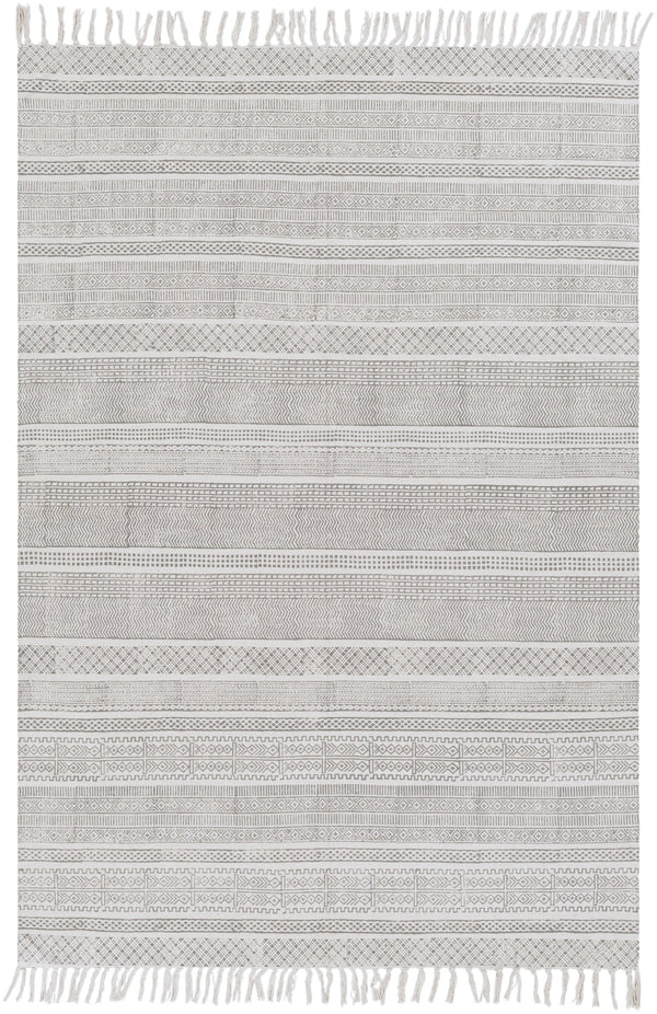 Idina IDI-8801 Global Cotton Rug IDI8801-912 Taupe, Ivory 100% Cotton 9' x 12'