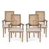 Christopher Knight Home® Maria French Country Wood and Cane Upholstered Dining Chair - Set of 4