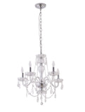 Bethel Chrome Chandelier in Metal & Crystal