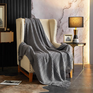 Newport Grey Throw Blanket