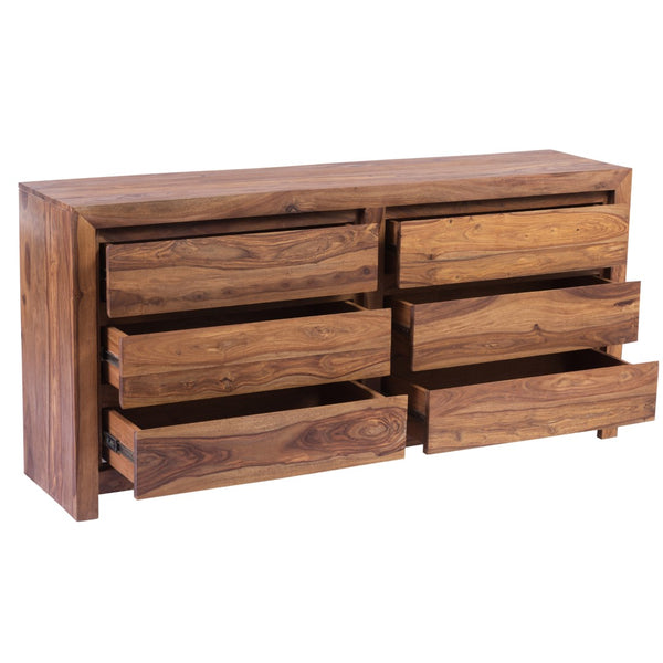 Porter Designs Urban Solid Sheesham Wood Contemporary Dresser Natural 04-117-01-1427