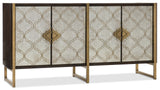 Melange Traditional/Formal Poplar And Hardwood Solids With Black Walnut Veneer, Metal And Glass Classic Credenza