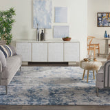 Nourison Rustic Textures RUS16 Painterly Machine Made Power-loomed Indoor Area Rug Grey/Blue 9'3" x 12'9" 99446799593