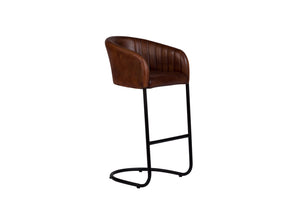 Porter Designs Dexter Leather & Metal Industrial Bar Stool Brown 02-170-03-2336