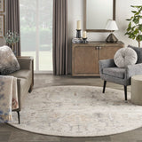 Nourison Nyle NYE02 Bohemian Machine Made Power-loomed Indoor only Area Rug Ivory Taupe 7'10" x round 99446104175
