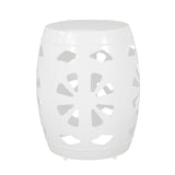 Sheila Outdoor Metal Side Table, White Noble House