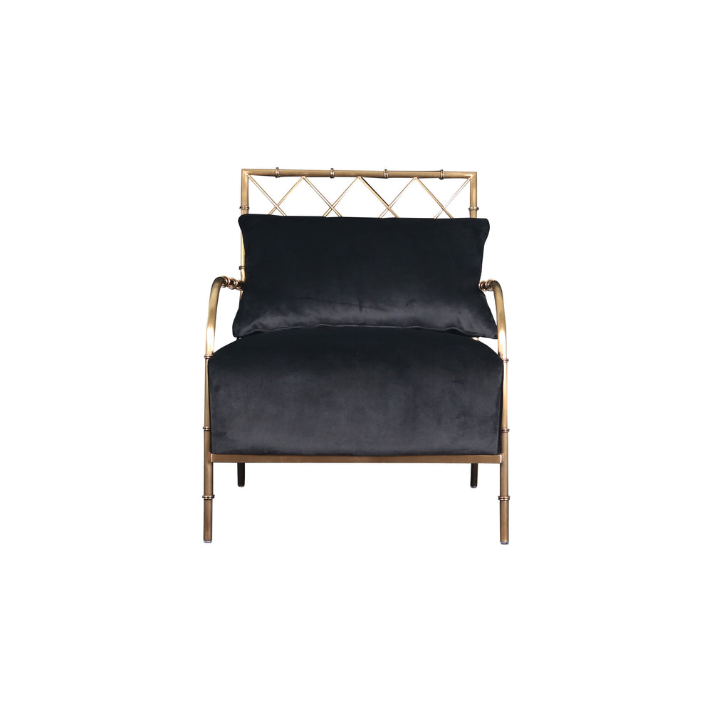 VIG Furniture Divani Casa Ignacio - Glam Black Velvet & Gold Accent Chair VGMFOC-2211-BLK-CH